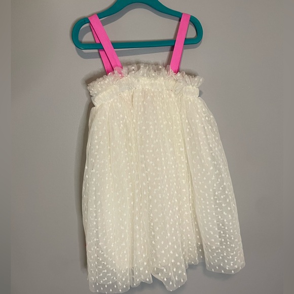 Halabaloo White Tulle Polka Dot Party Dress with Butterflies Pink Size 5 - Picture 5 of 5